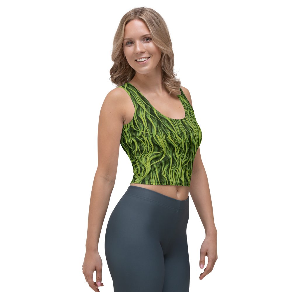 Green Fur Cosplay Costume Printed Crop Top - Image 4