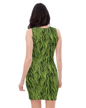 Green Fur Cosplay Costume Fitted Bodycon Dress