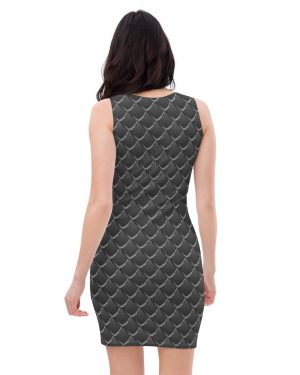 Dragon Cosplay Costume Black Scales Fitted Bodycon Dress