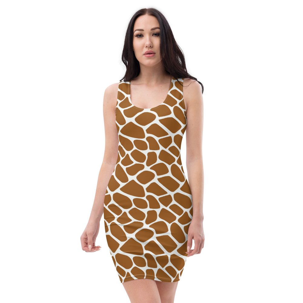 Giraffe Costume Animal Print Safari Halloween Cosplay Fitted Cosplay Dress