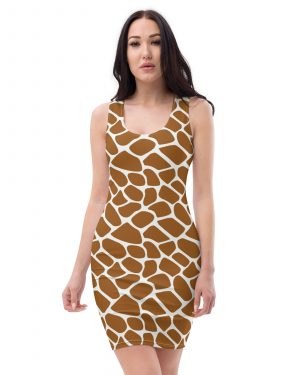 Giraffe Costume Animal Print Safari Halloween Cosplay Fitted Cosplay Dress
