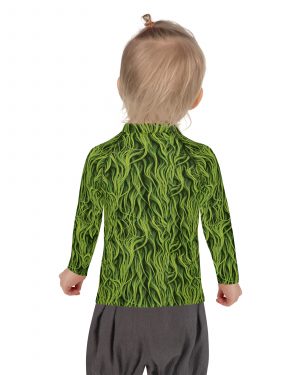 Green Fur Cosplay Costume Kids Rash Guard