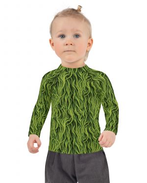 Green Fur Cosplay Costume Kids Rash Guard