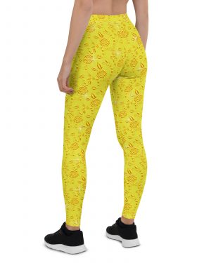 Snow White Cosplay Halloween Costume Yellow Flowers Leggings