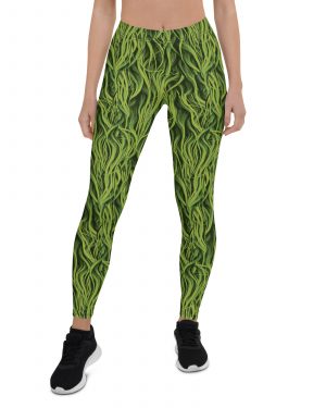 Green Fur Cosplay Costume Printed Leggings