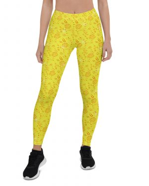 Snow White Cosplay Halloween Costume Yellow Flowers Leggings