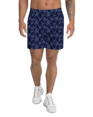 Dragon Cosplay Costume Navy Blue Scales Men’s Athletic Shorts