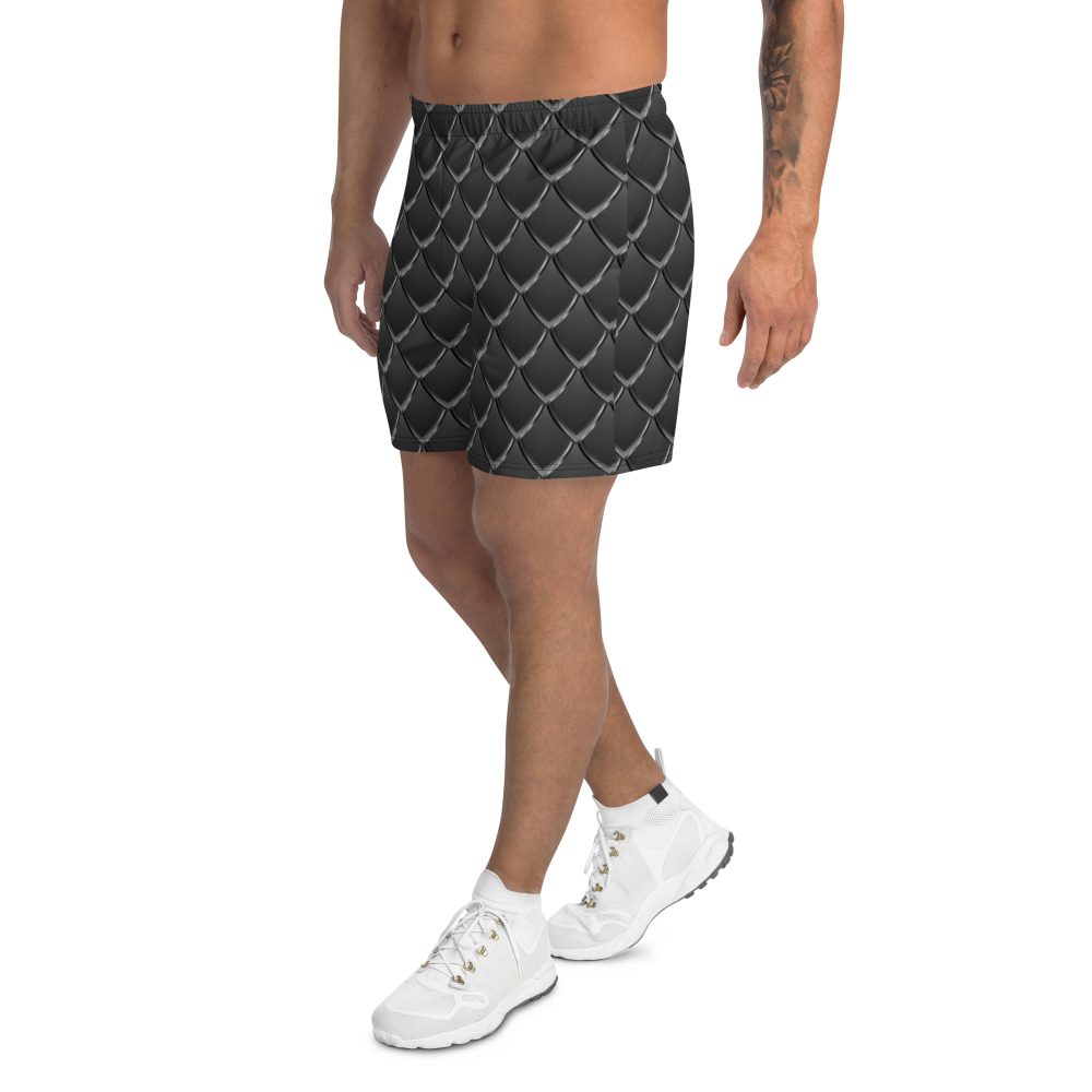 Dragon Cosplay Costume Black Scales Men's Athletic Shorts - Image 3