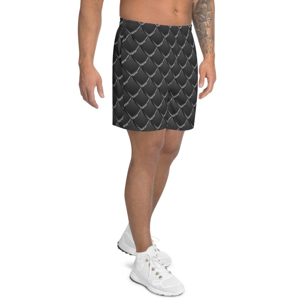Dragon Cosplay Costume Black Scales Men's Athletic Shorts - Image 2