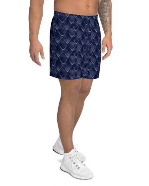 Dragon Cosplay Costume Navy Blue Scales Men’s Athletic Shorts