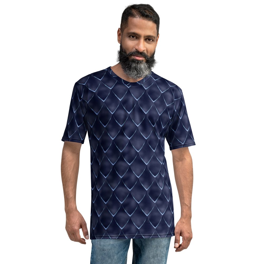 Dragon Cosplay Costume Navy Blue Scales Men's t-shirt