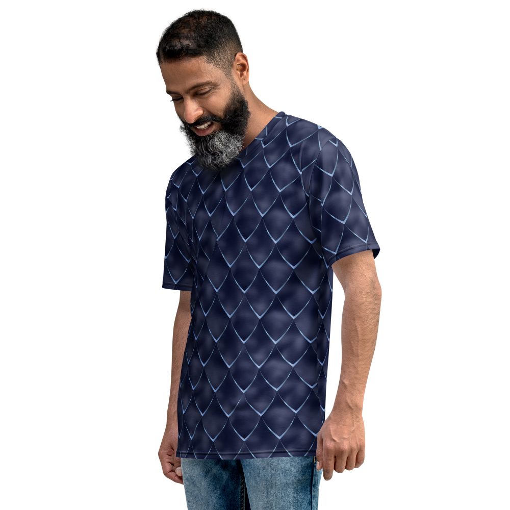 Dragon Cosplay Costume Navy Blue Scales Men's t-shirt - Image 3