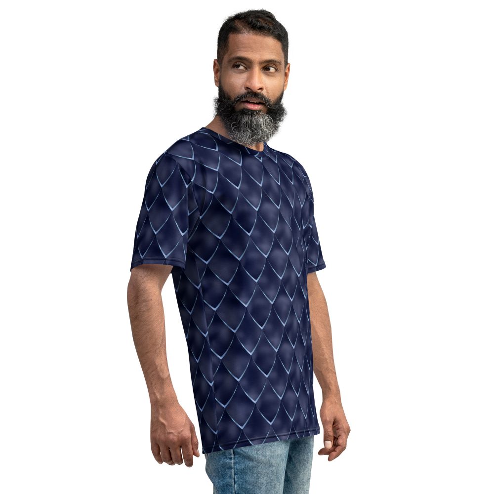 Dragon Cosplay Costume Navy Blue Scales Men's t-shirt - Image 4