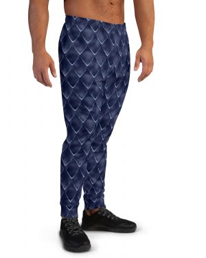 Dragon Cosplay Costume Navy Blue Scales Men’s Joggers