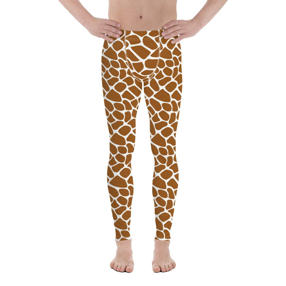 Giraffe costume, Safari costume, animal print, activewear, running, rundisney, rundisney costume, dance costume, men's costume, uv protection, men's leggings, leggings, meggings, polyester, spandex, gusset