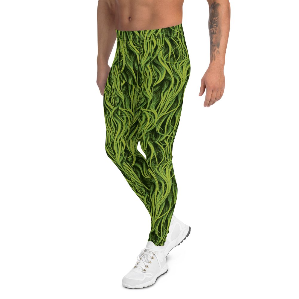 Green Hair costume, grouch christmas green fur costume, activewear, running, rundisney, rundisney costume, dance costume, men's costume, uv protection, men's leggings, leggings, meggings, polyester, spandex, gusset