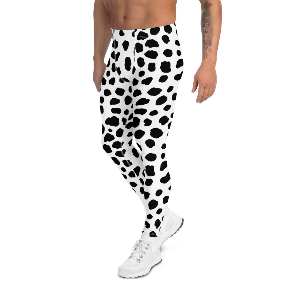 Dalmatian costume, Puppy dog costume, animal print, activewear, running, rundisney, rundisney costume, dance costume, men's costume, uv protection, men's leggings, leggings, meggings, polyester, spandex, gusset