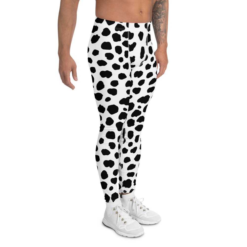 Dalmatian costume, Puppy dog costume, animal print, activewear, running, rundisney, rundisney costume, dance costume, men's costume, uv protection, men's leggings, leggings, meggings, polyester, spandex, gusset