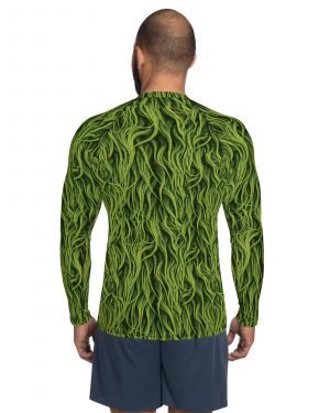 Green Fur Cosplay Costume Men’s Rash Guard