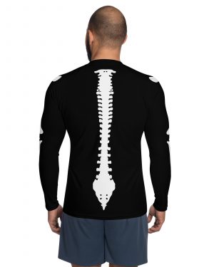 Skeleton Expecting Bacon Halloween Cosplay Costume Men’s Rash Guard