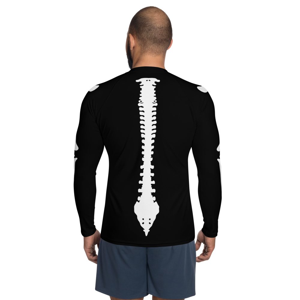 Skeleton Expecting Beer Halloween Cosplay Costume Men's Rash Guard - Image 2