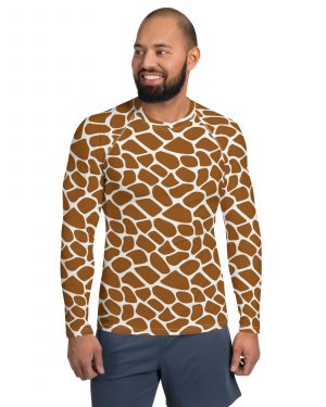 Giraffe Costume Animal Print Safari Halloween Cosplay Men’s Rash Guard