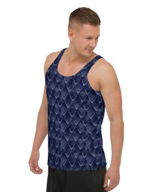Dragon Cosplay Costume Navy Blue Scales Unisex Tank Top