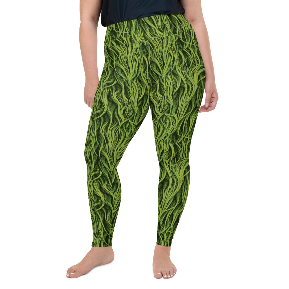 Green Fur Cosplay Costume Printed Plus Size Leggings