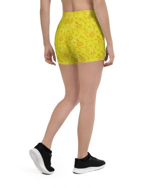 Snow White Cosplay Halloween Costume Yellow Flowers Shorts