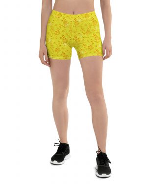 Snow White Cosplay Halloween Costume Yellow Flowers Shorts