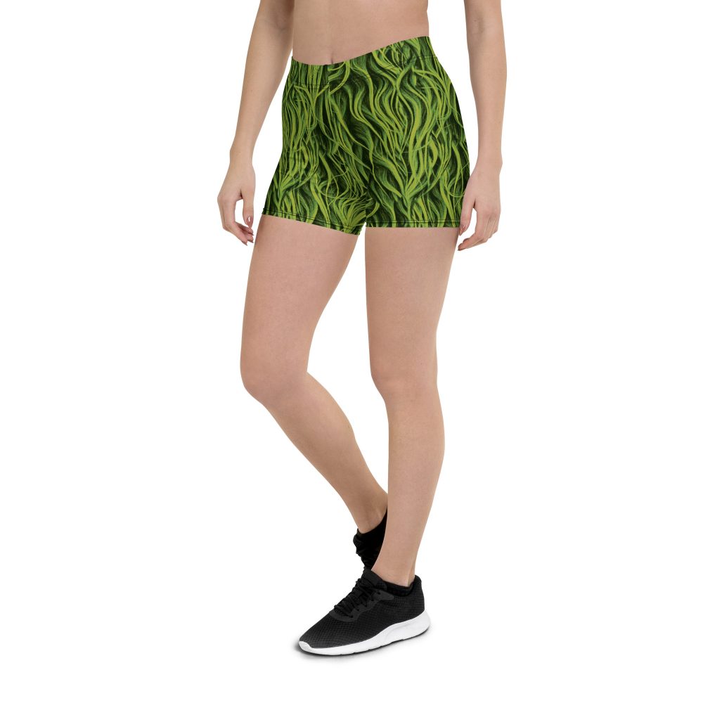 Green Fur Cosplay Costume Printed Shorts - Image 5