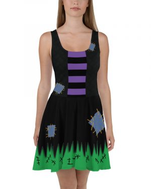 Frankenstein Halloween Cosplay Costume Skater Dress