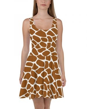 Giraffe Costume Animal Print Safari Halloween Cosplay Skater Dress