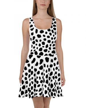 Dalmatian Puppy Dog Cosplay Halloween Costume Skater Dress