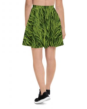 Green Fur Cosplay Costume Skater Skirt