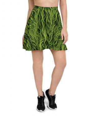 Green Fur Cosplay Costume Skater Skirt