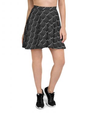 Dragon Cosplay Costume Black Scales Skater Skirt