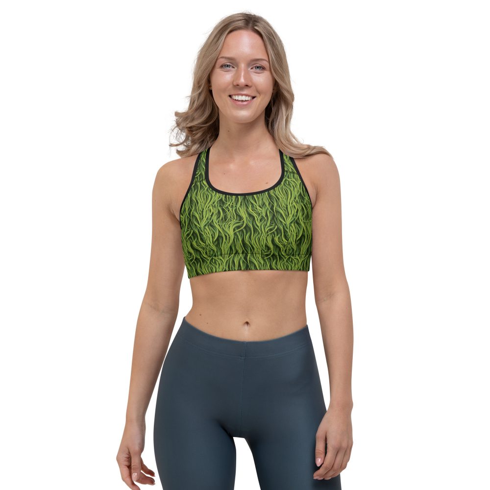 Green Fur Cosplay Costume Printed Sports bra