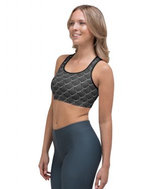 Dragon Cosplay Costume Black Scales Sports bra