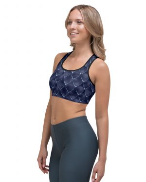 Dragon Cosplay Costume Navy Blue Scales Sports bra