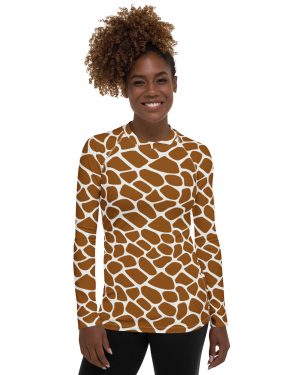 Giraffe Costume Animal Print Safari Halloween Cosplay Women’s Rash Guard