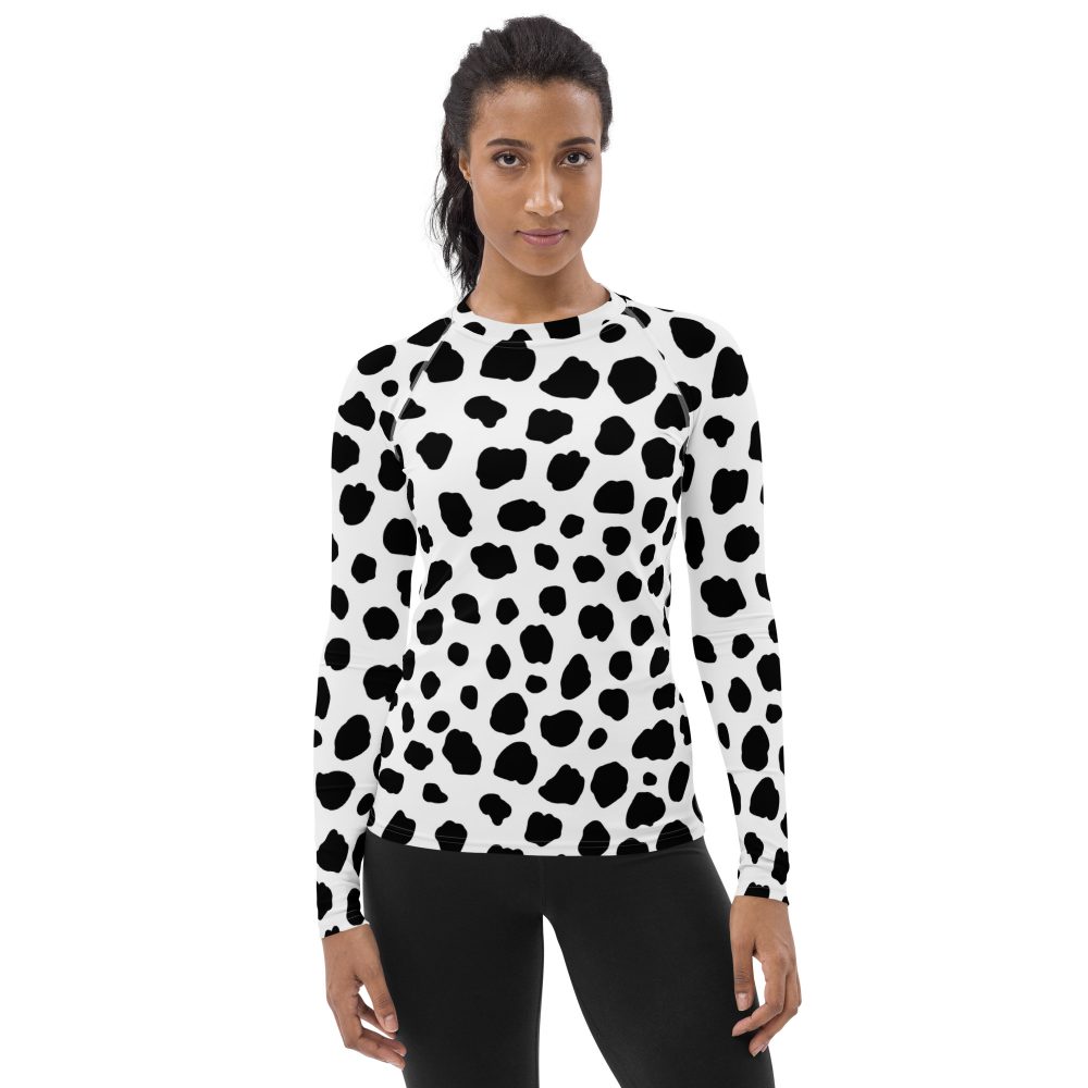 Dalmatian Puppy Dog Cosplay Halloween Costume Women's Rash Guard