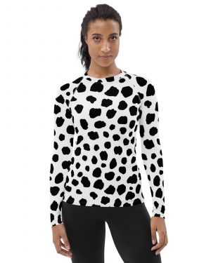 Dalmatian Puppy Dog Cosplay Halloween Costume Women’s Rash Guard