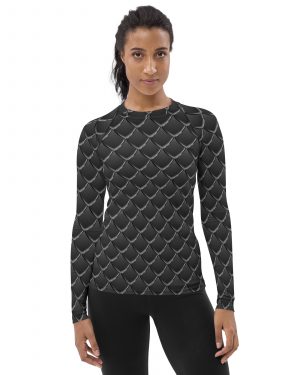 Dragon Cosplay Costume Black Scales Women’s Rash Guard