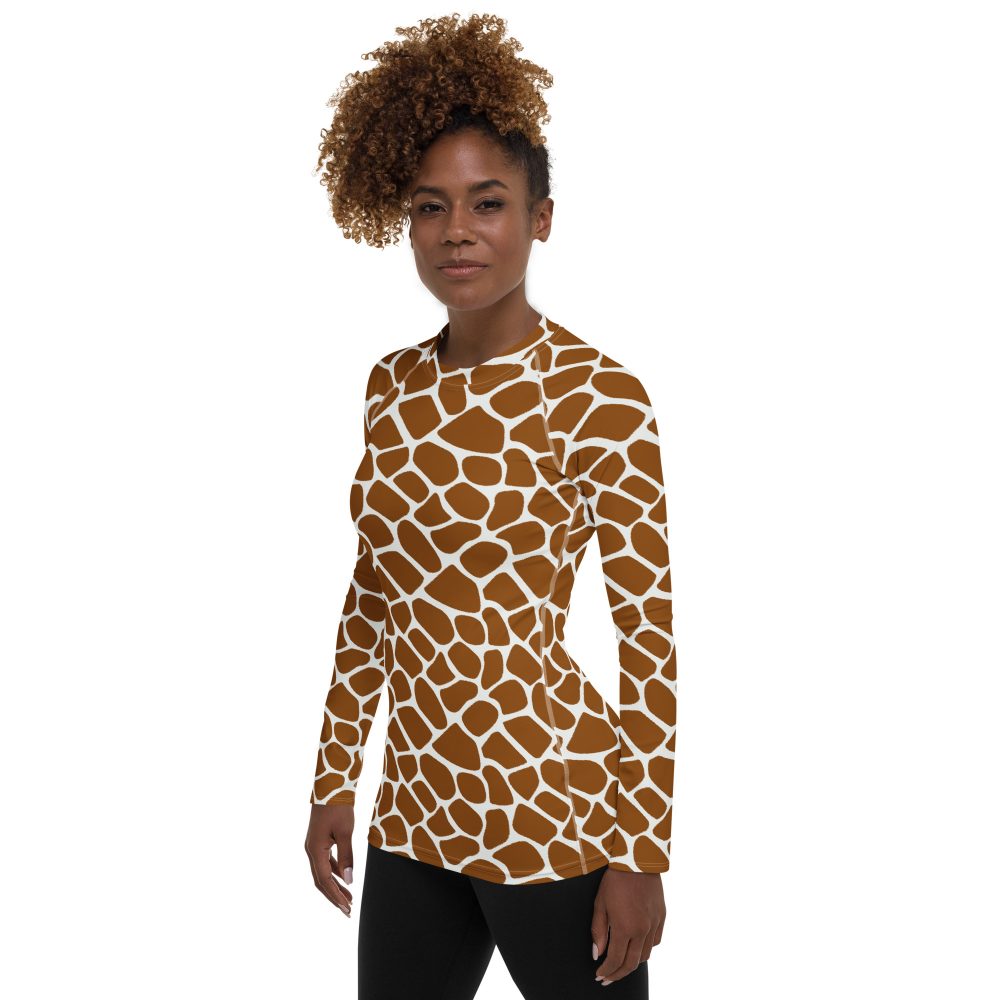 Giraffe Costume Animal Print Safari Halloween Cosplay Women's Rash Guard - Image 3