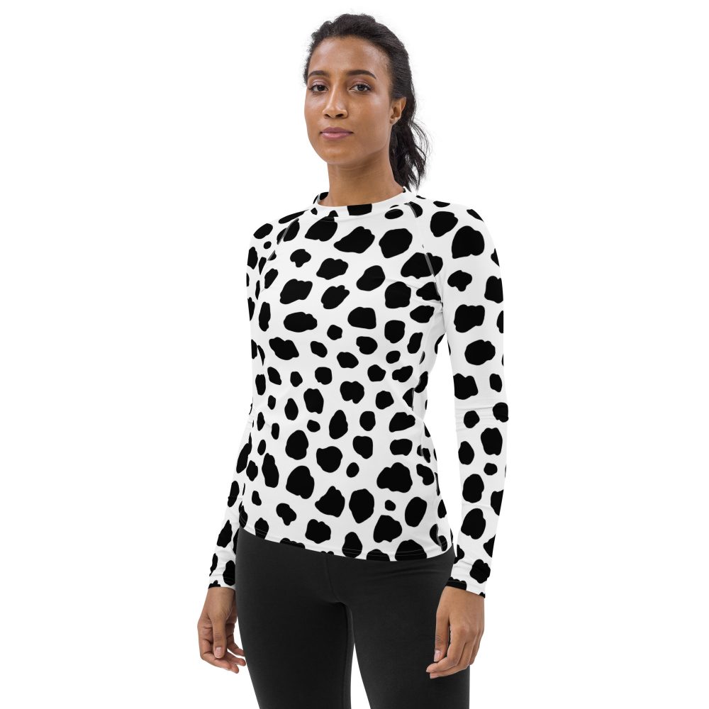 Dalmatian Puppy Dog Cosplay Halloween Costume Women's Rash Guard - Image 3