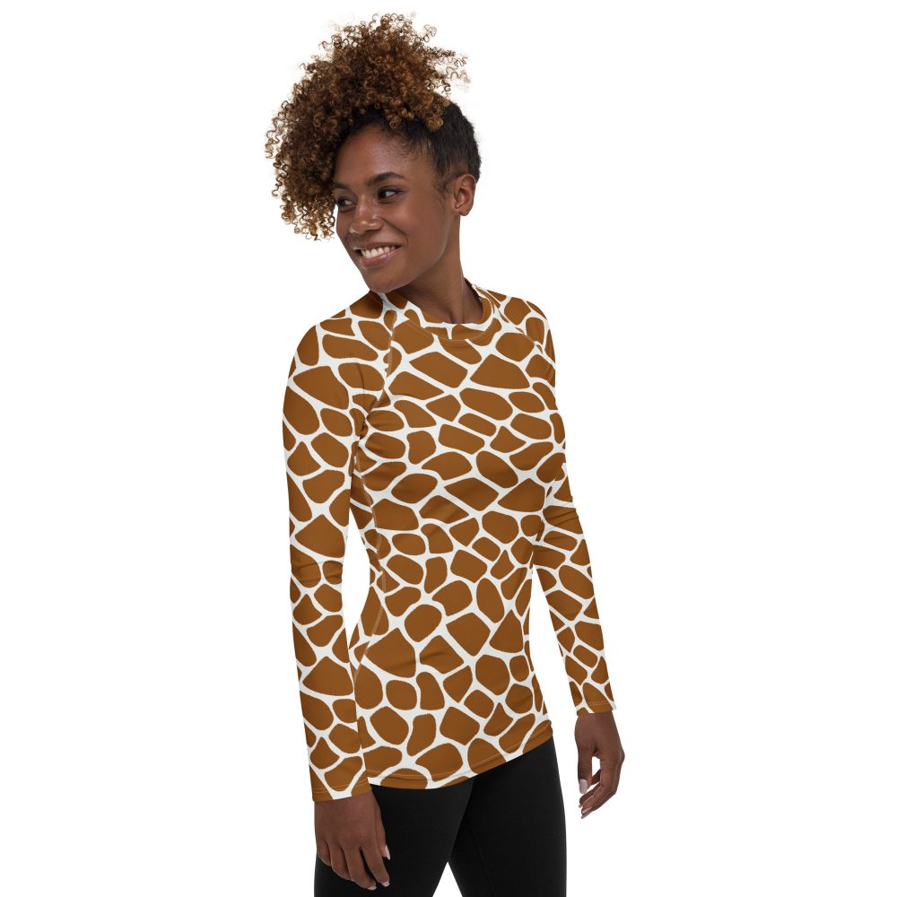 Giraffe Costume Animal Print Safari Halloween Cosplay Women's Rash Guard - Image 4