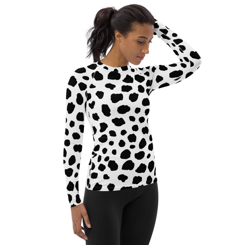 Dalmatian Puppy Dog Cosplay Halloween Costume Women's Rash Guard - Image 4