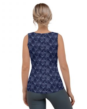 Dragon Cosplay Costume Navy Blue Scales Tank Top