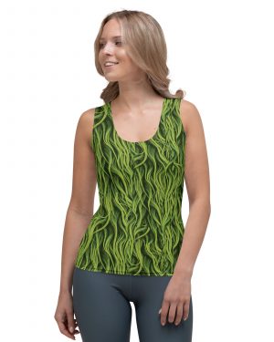 Green Fur Cosplay Costume Printed Tank Top